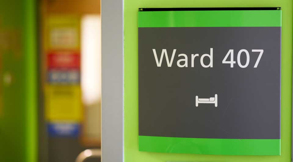 Derby Hospital Ward Sign