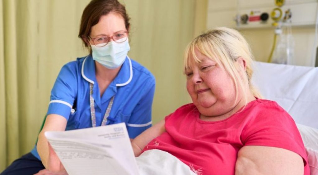 Female patient at Royal Derby Hospital